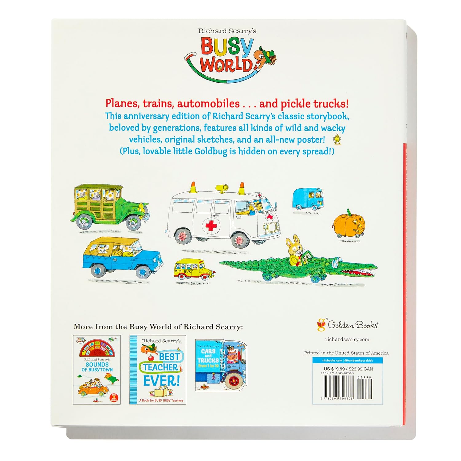 The back cover alone has more vehicles than most picture books